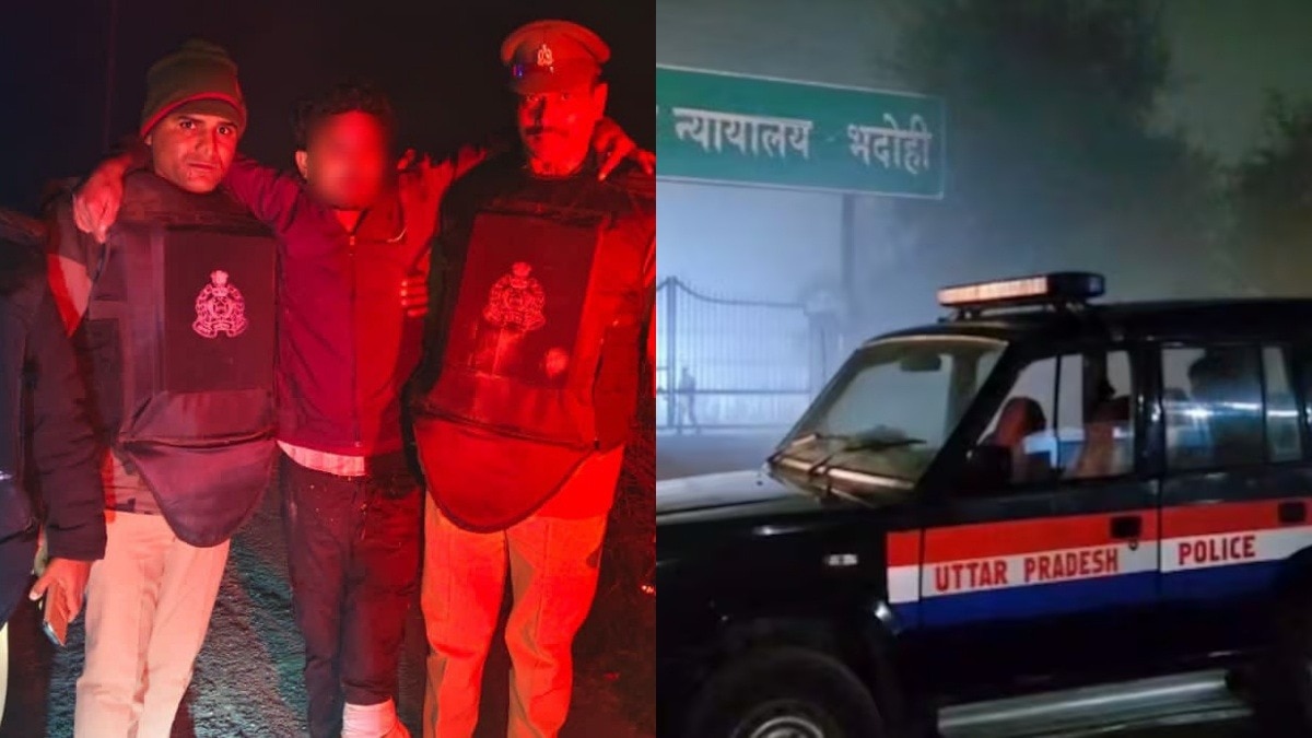 Wanted criminal re-arrested in Bhadohi (Photo - Screengrab)