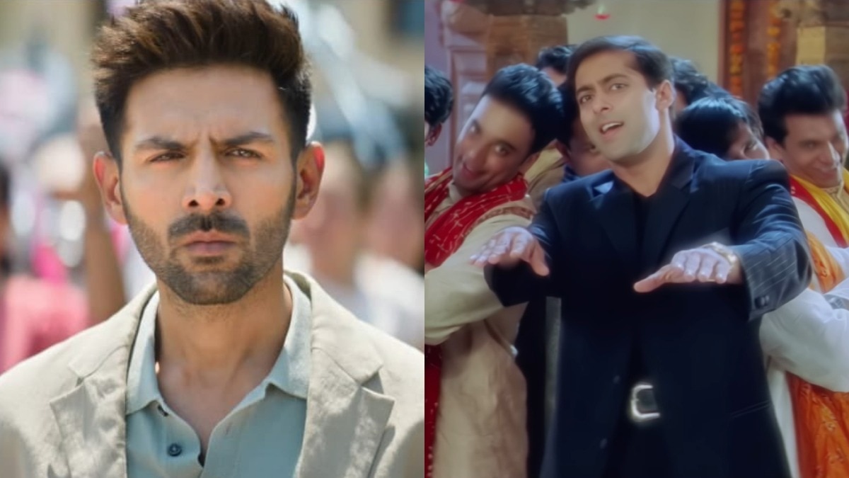 Kartik Aaryan recreates Salman Khan saajan ji ghar aaye song in tu meri main tera movie