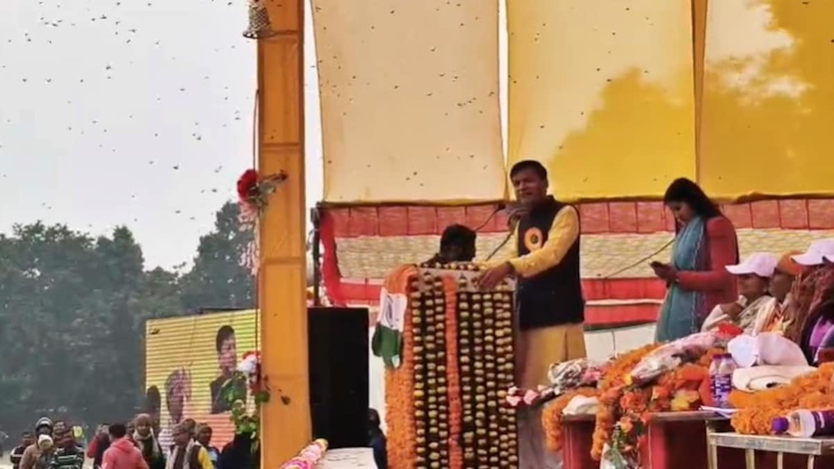 देवरिया में सांसद जी के भाषण के बीच मधुमक्खियों ने किया हमला देवरिया में सांसद जी के भाषण के बीच मधुमक्खियों ने किया हमला