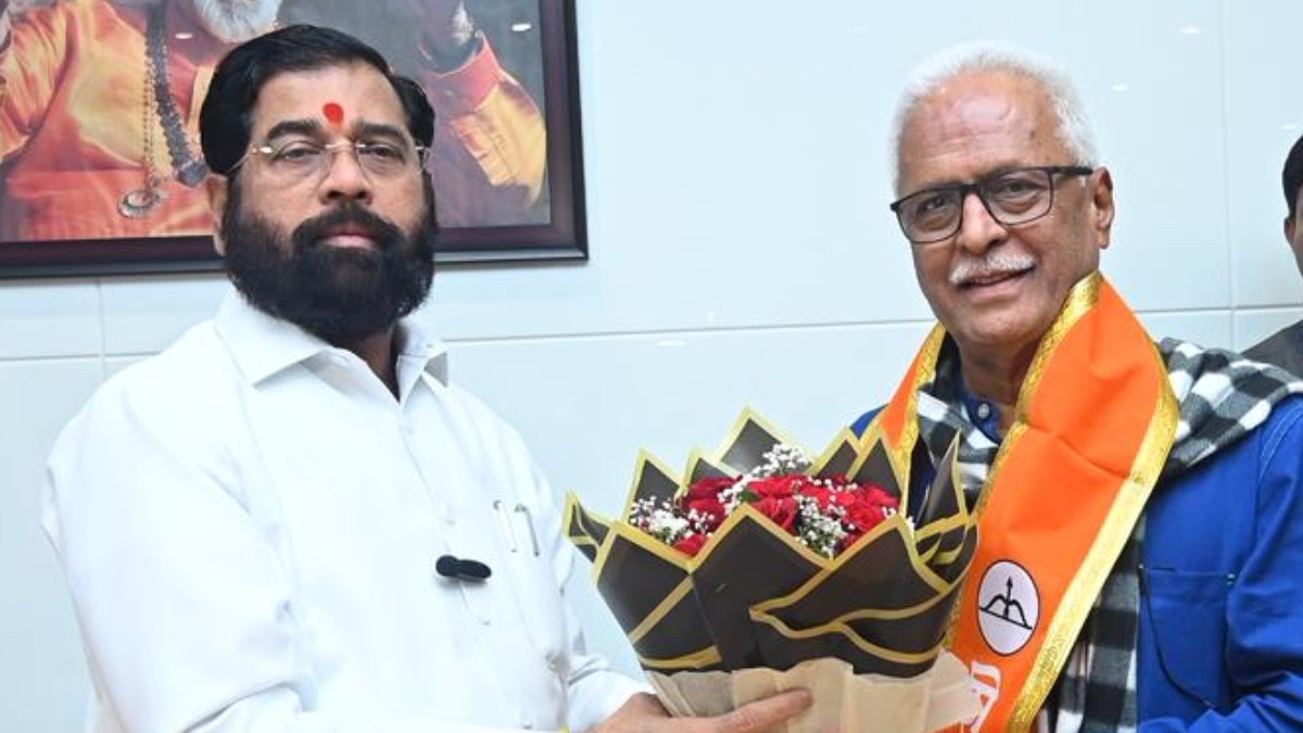 एकनाथ शिंदे की मौजूदगी में प्रकाश महाजन ने शिवसेना शिंदे गुट जॉइन किया (Photo: ITG/ Dipesh Tripathi)