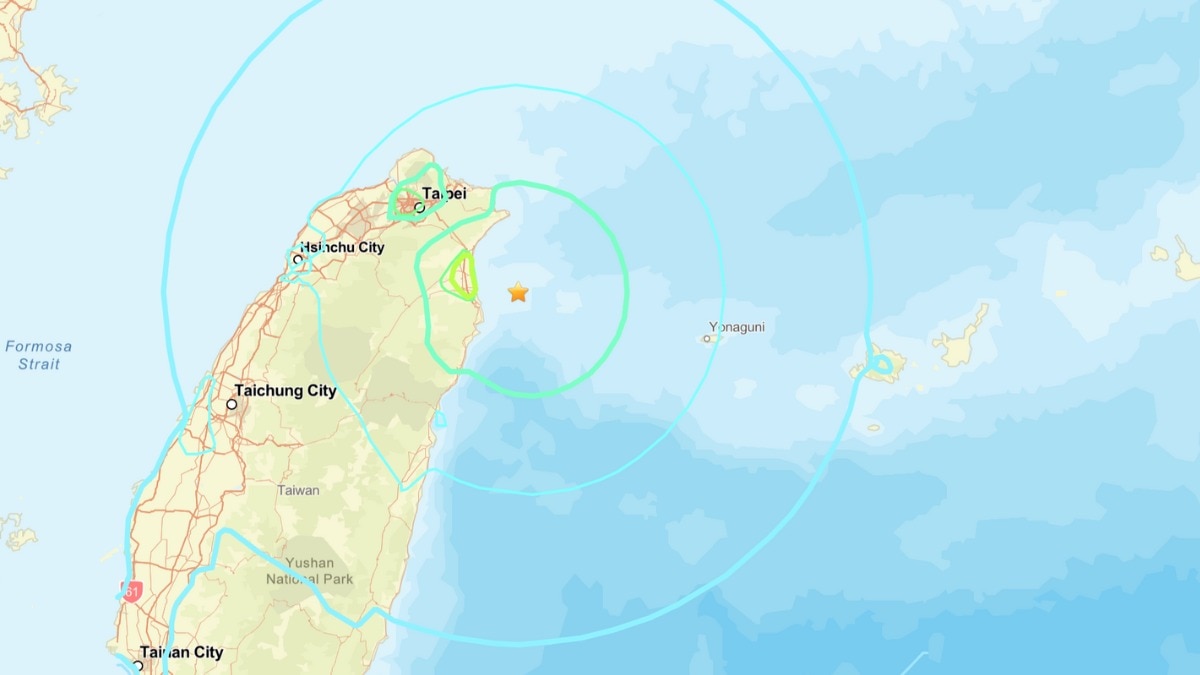 ताइवान के उत्तर-पूर्वी तट के पास 7 तीव्रता का शक्तिशाली भूकंप आया  (Photo: earthquake.usgs.gov)