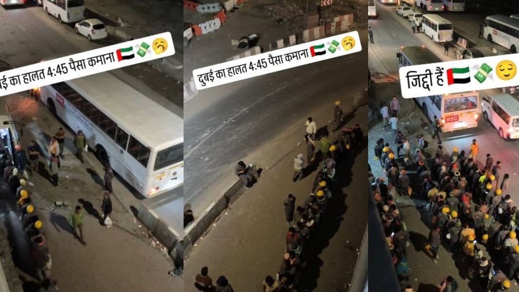  दुबई में रहने वाले एक भारतीय युवक ने सुबह बसों से काम पर जाते प्रवासी मजदूरों का वीडियो शेयर किया है. ( Photo: Instagram/@pankaj__7755)