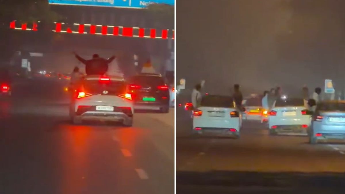 नए साल से पहले दिल्ली की सड़कों पर कार सवारों का हुड़दंग. (Photo: Screengrab)