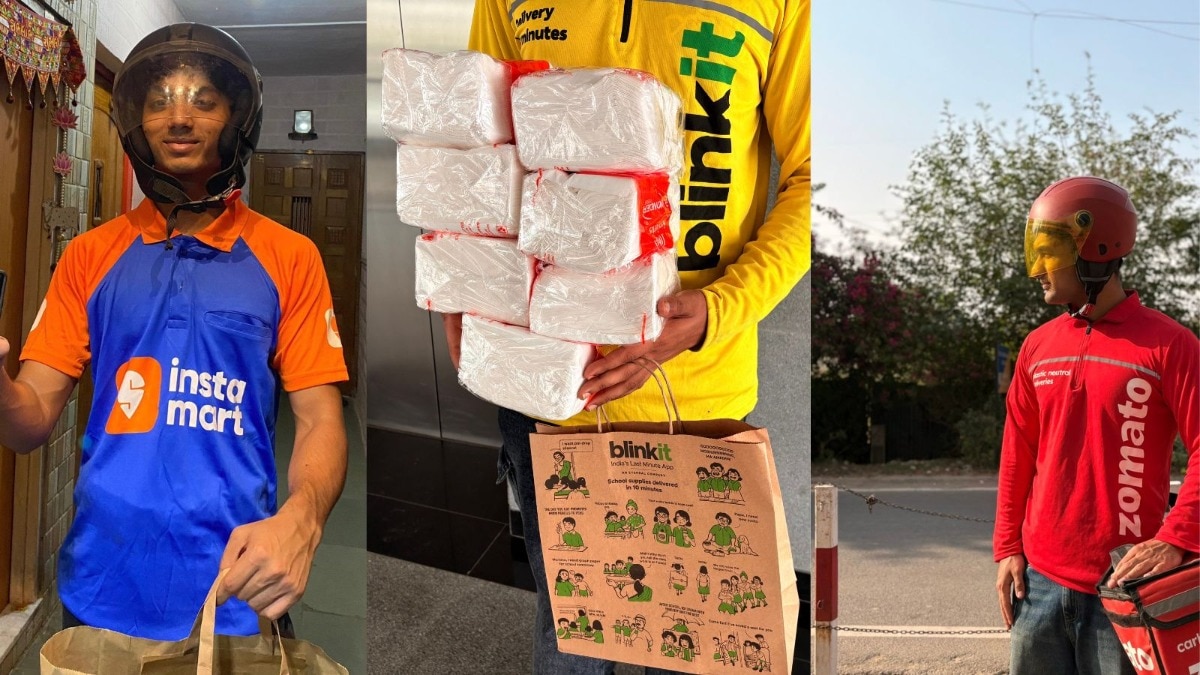 31 दिसंबर 2025 को गिग वर्कर्स की हड़ताल के कारण डिलीवरी सेवाएं प्रभावित हो सकती हैं. ( Photo: X/Zomato/Blinkit/Swiggy)