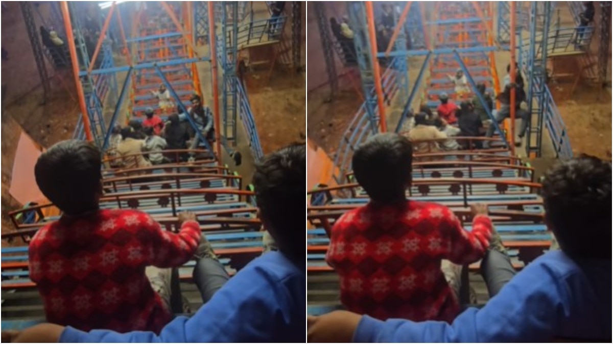 moving swing stunt video, fair swing accident, man