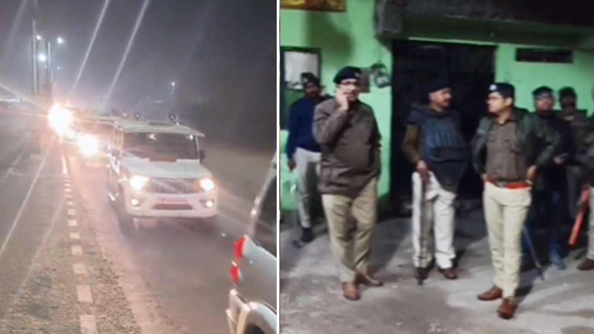 150 से अधिक पुलिस जवानों ने एक साथ दबिश दी.(Photo:Screengrab)