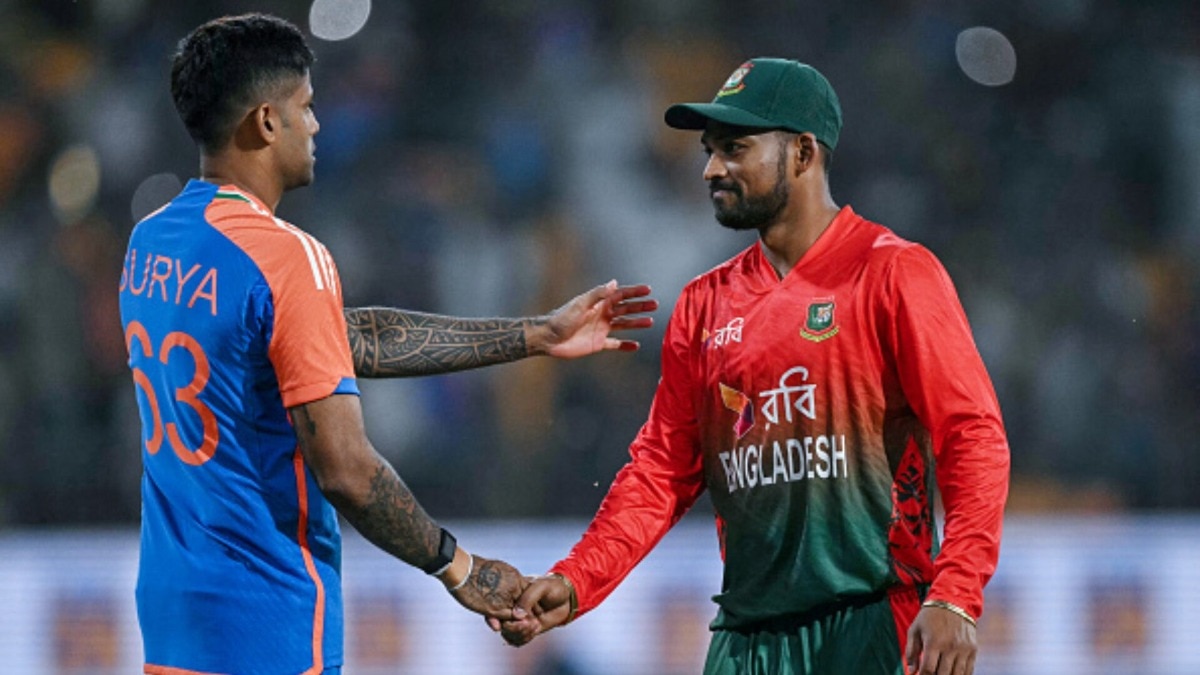 Suryakumar Yadav and Najmul Hossain Shanto in frame