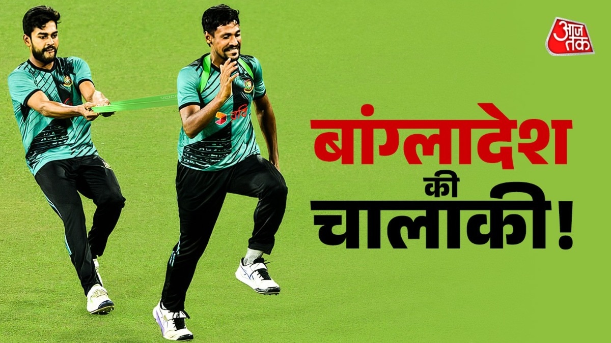 Bangladesh's Mehidy Hasan Miraz (L) and Mustafizur Rahman.