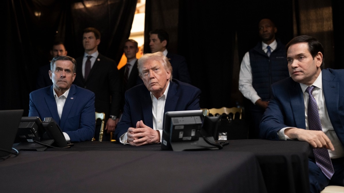 President Donald Trump monitors US military operations in Venezuela with CIA Director John Ratcliffe, left, and Secretary of State Marco Rubio. (AP photo)