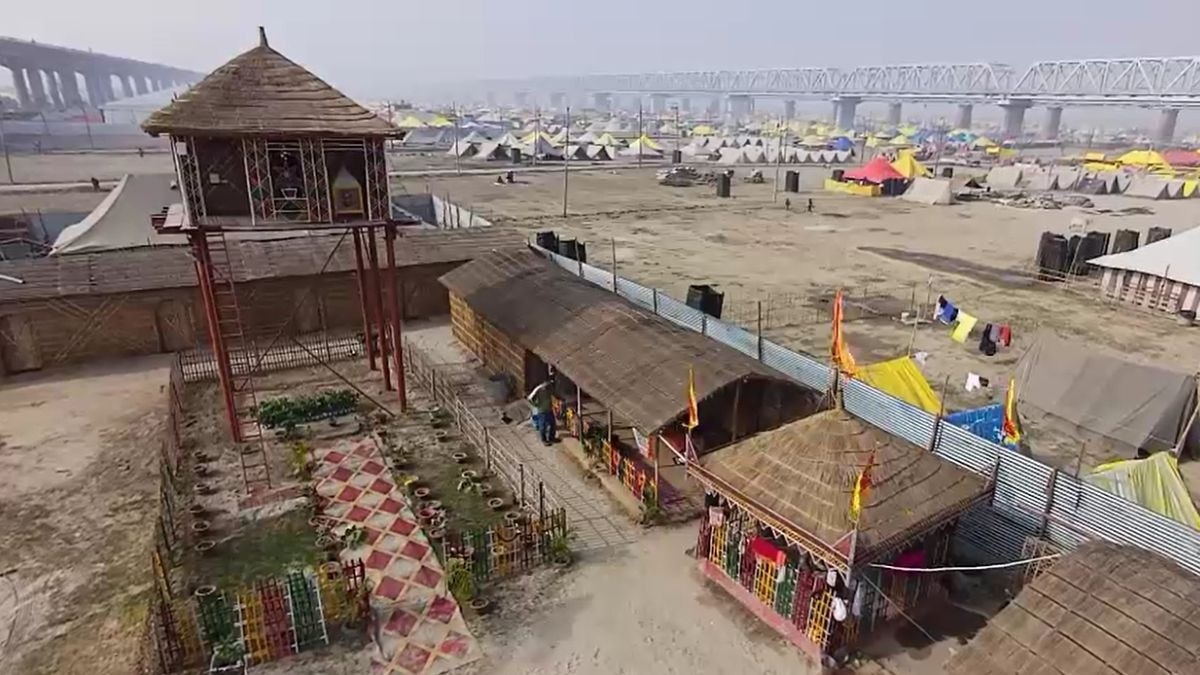 देवरहा बाबा के शिष्य के अनोखे पंडाल की कहानी. (Photo: Screengrab)