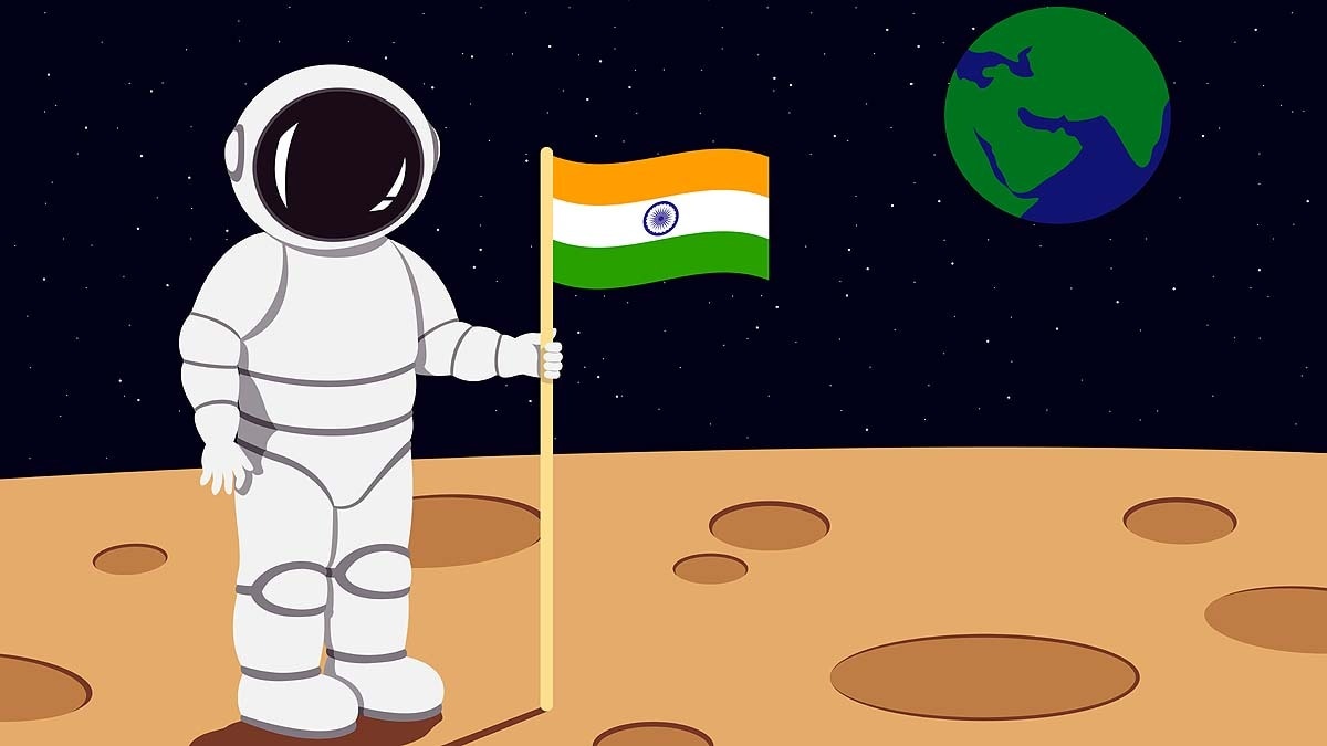ISRO astronaut on Moon