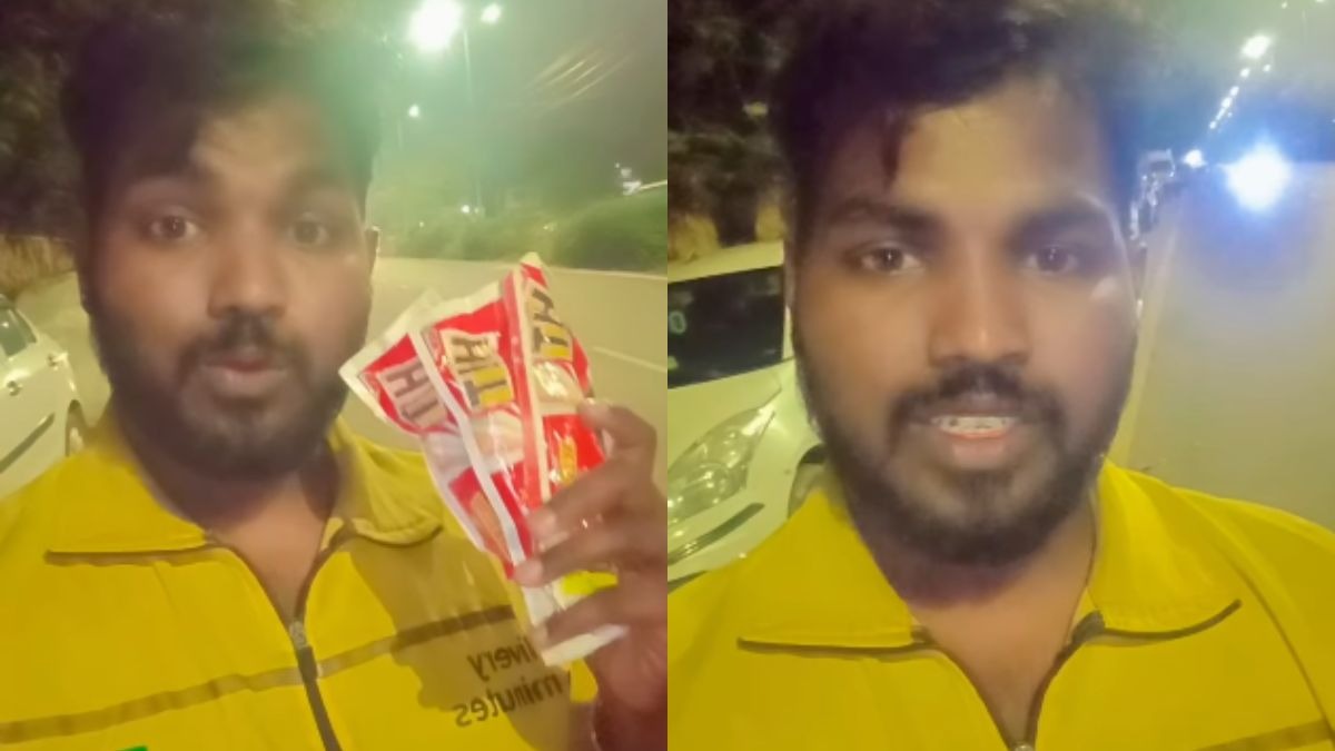 सोशल मीडिया पर वायरल हो रहे वीडियो में ब्लिंकिट डिलीवरी बॉय ने महिला की जान बचाने का किया दावा. (Photo: insta/@dilli_rider_)