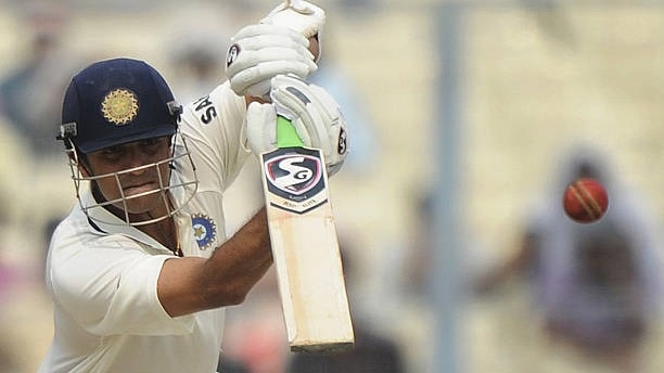 India's Rahul Dravid plays a shot