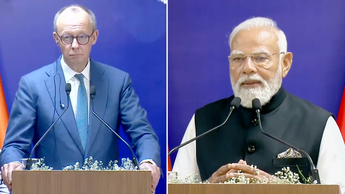 मीडिया को संबोधित करते प्रधानमंत्री मोदी और जर्मन चांसलर फ्रेडरिक मर्ज (Photo: Youtube/ @DDnews)