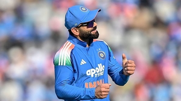 India's Virat Kohli gestures during the first one-day international (ODI) cricket match between India and New Zealand