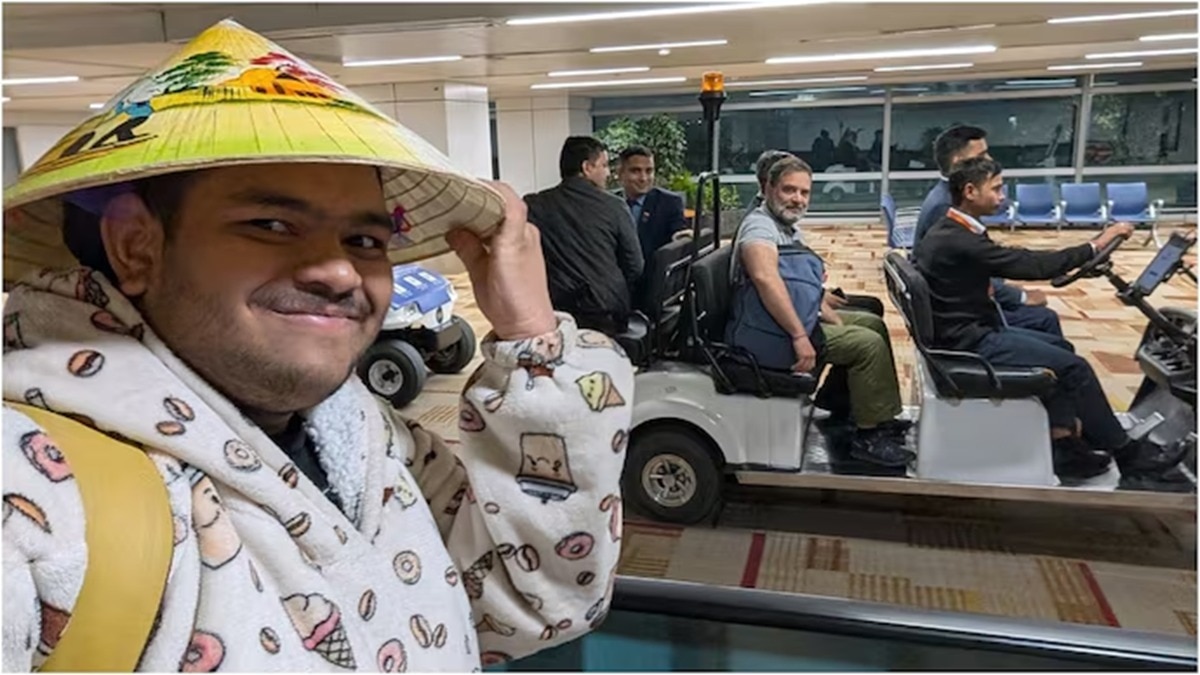 An Indian Travel Vlogger Daksh meet Rahul Gandhi at Hanoi Airport Vietnam 