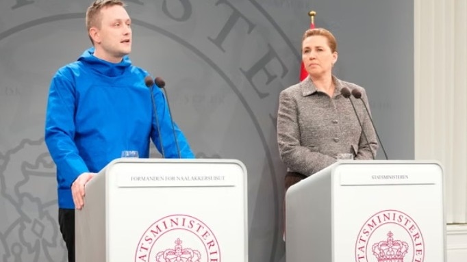 Greenland’s prime minister Jens-Frederik Nielsen and Denmark's prime minister Mette Frederiksen