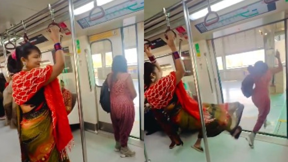 delhi-metro-woman-kicks-friend-out-video-viral-civic-sense-question-new