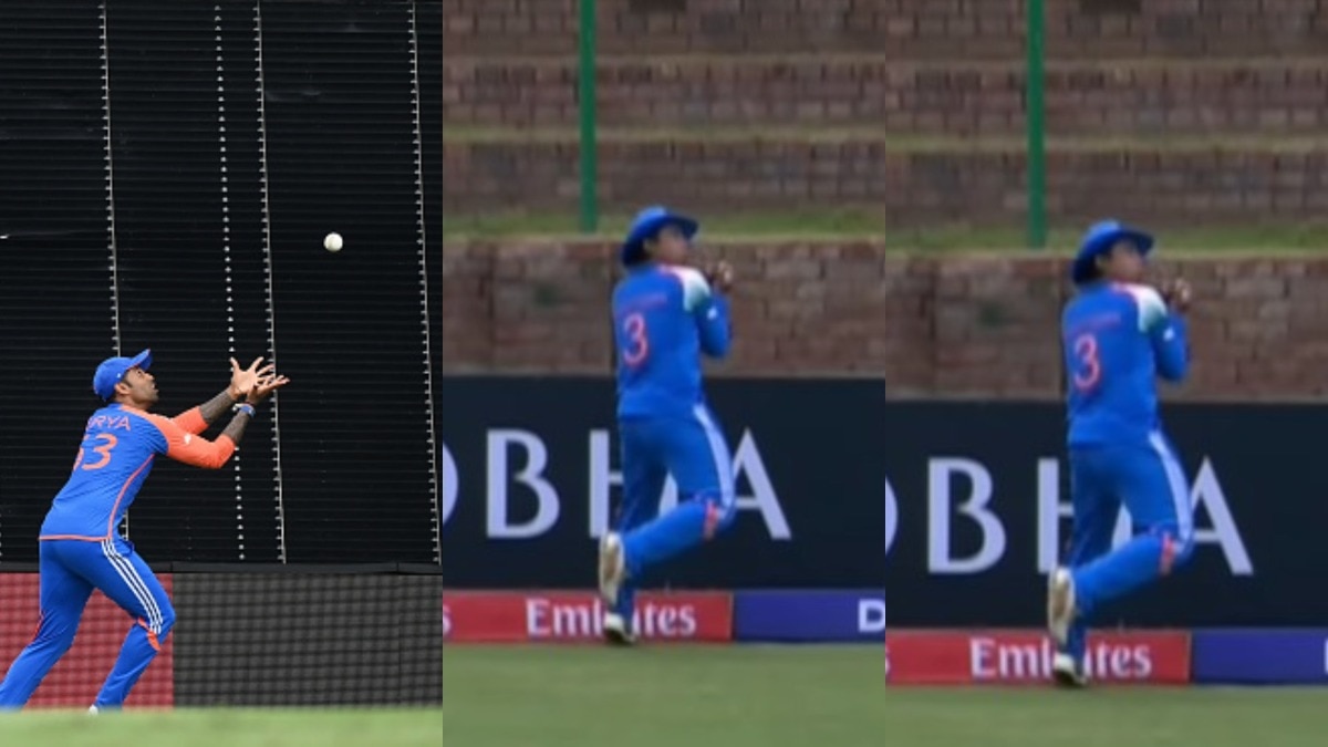 Vaibhav Sooryavanshi and Suryakumar Yadav taking catch