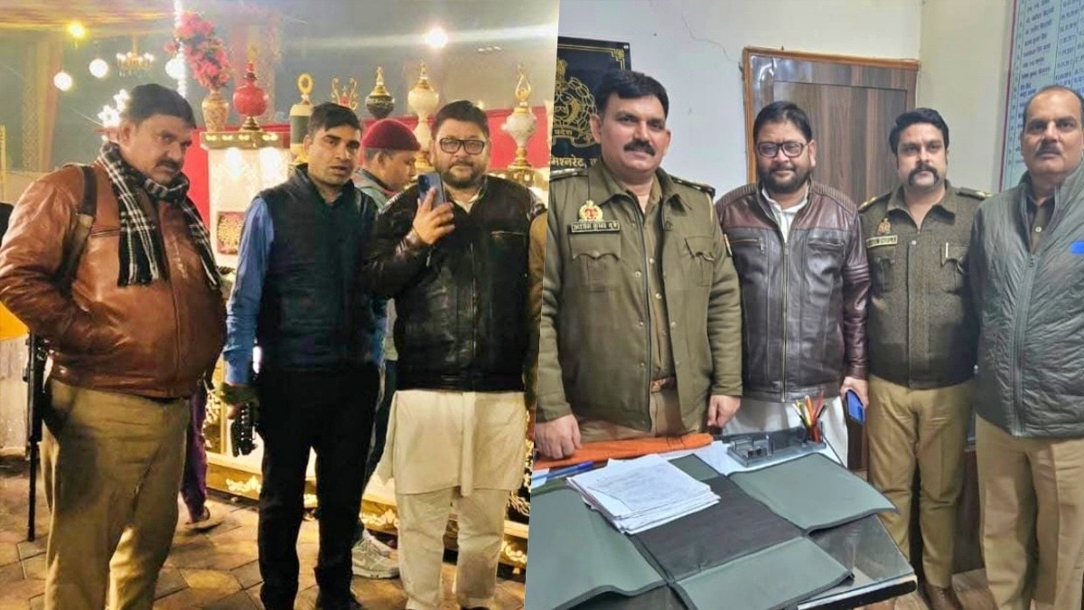 Accused Akeel Ahmed with Kanpur Police (Photo - ITG)