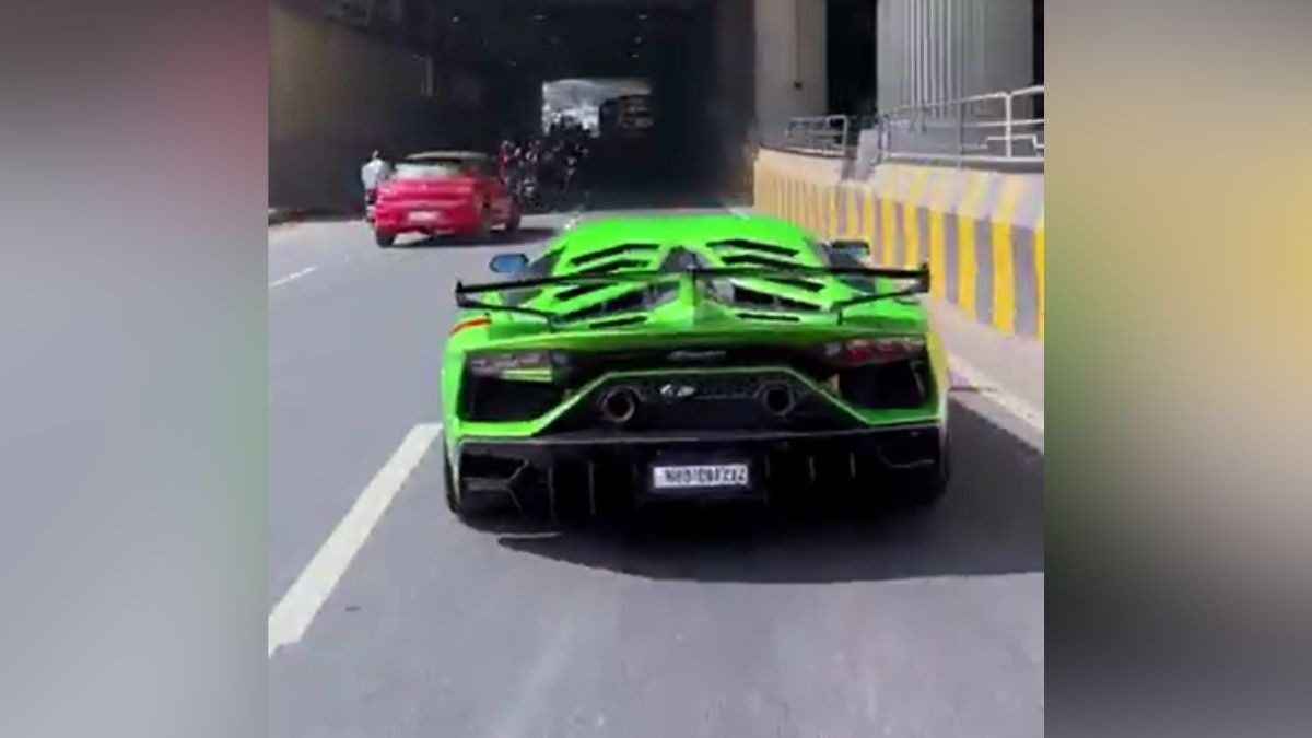 तेज रफ्तार में दौड़ाई लैम्बोर्गिनी. (Photo: Screengrab)