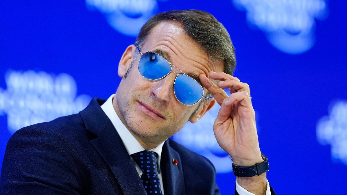 french president Emmanuel Macron davos