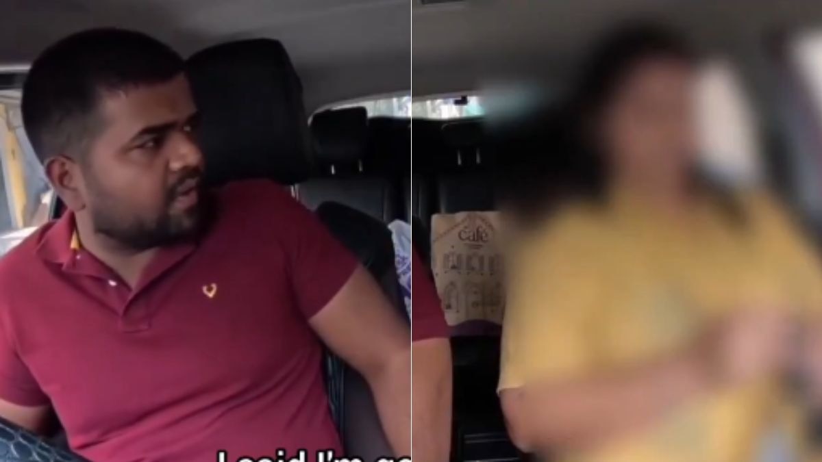सोशल मीडिया पर वायरल वीडियो में टैक्सी ड्राइवर और यात्री के बीच सीटबेल्ट को लेकर लड़ाई हो रही है. (Photo: x/@FI_InvestIndia)