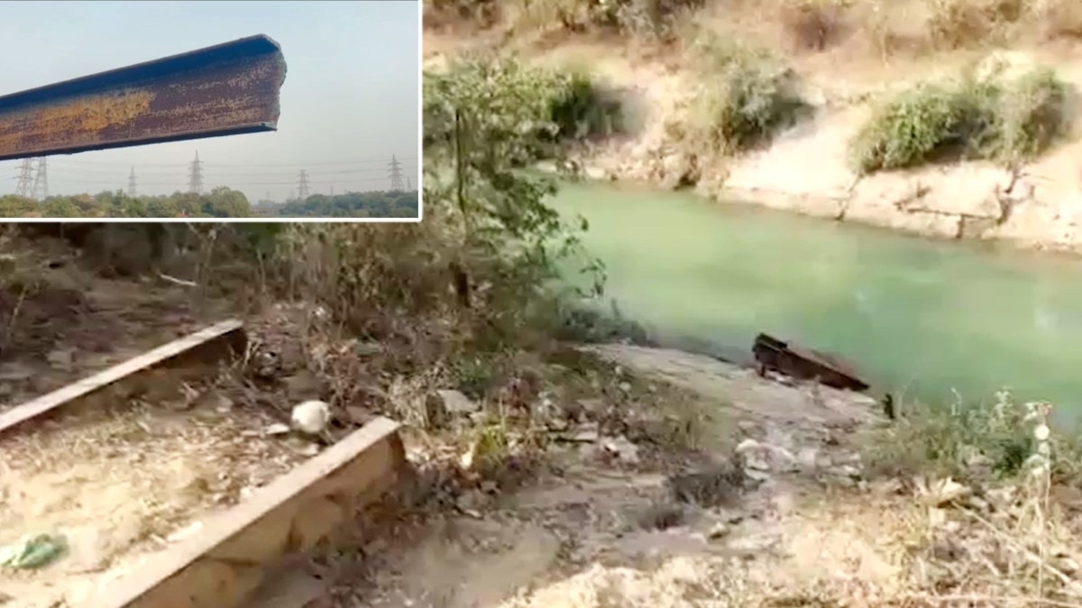 पुल में लगा 15 लाख का लोहा रातो-रात पार.(Photo:Screengrab)