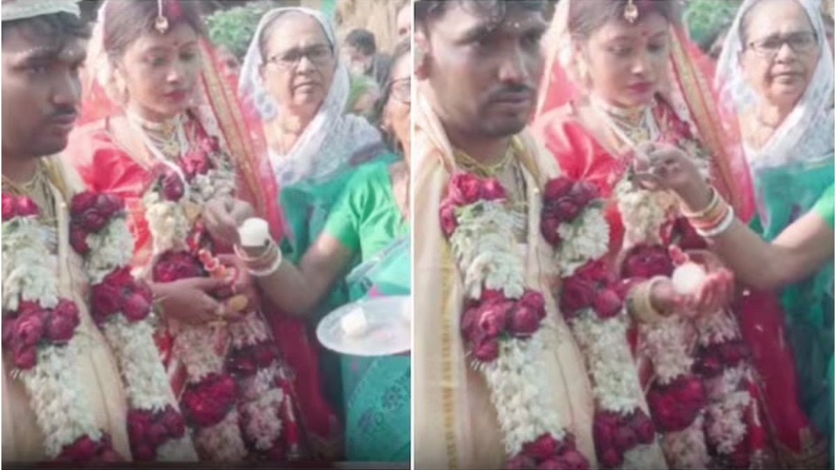 Bride catches rasgulla video,