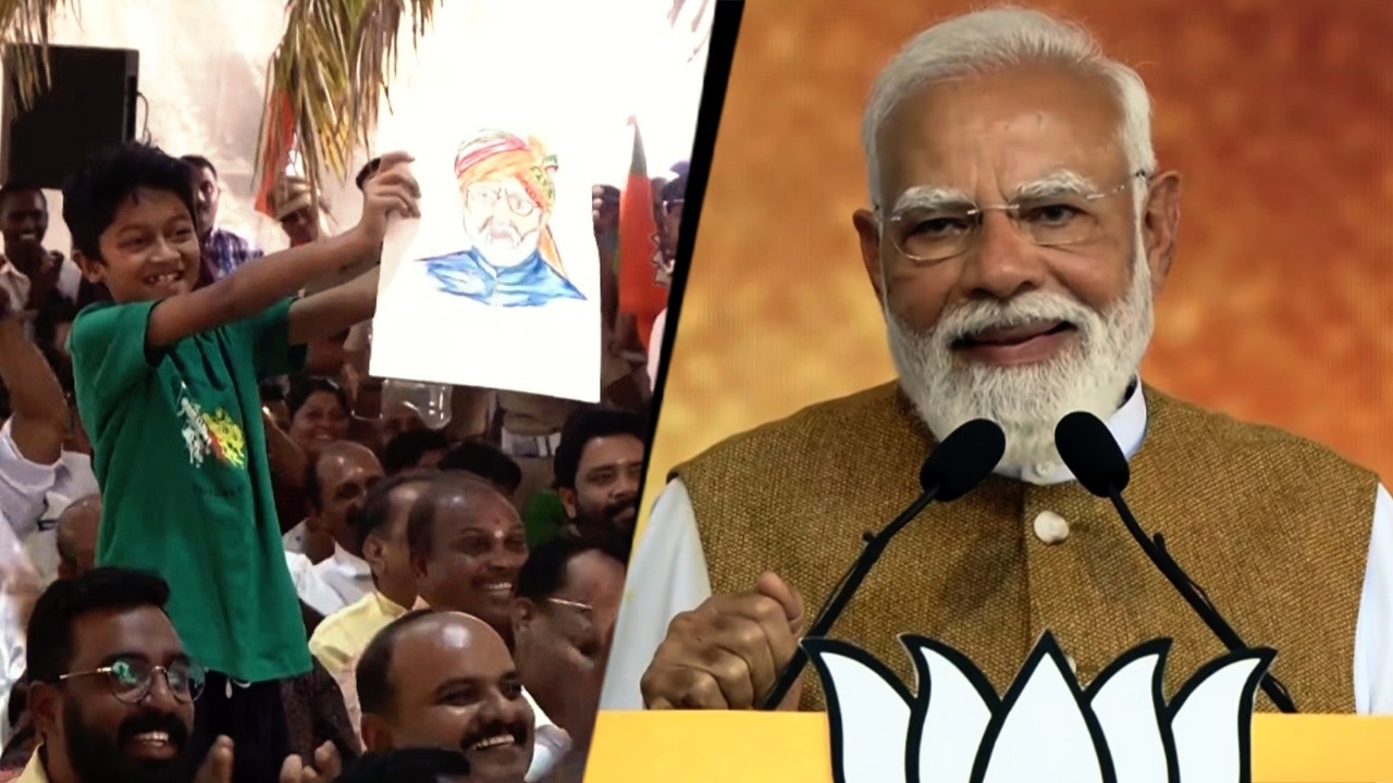 PM paused his speech and acknowledged the boy. 