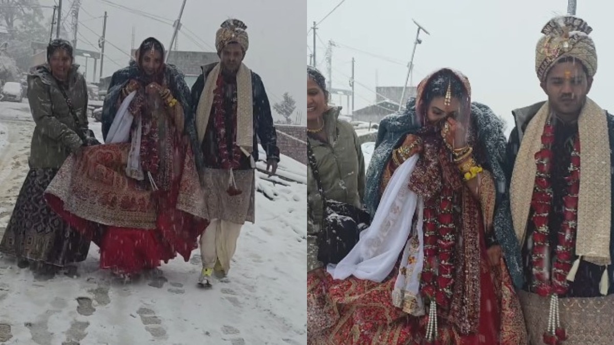 वीडियो में दिखाई देता है कि मंदिर परिसर पूरी तरह बर्फ की मोटी परत से ढका है(Photo:Insta/mahendrasemwal1)