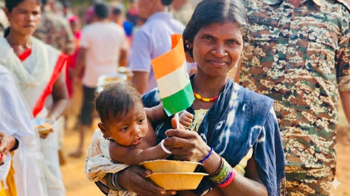 बस्तर के 47  गांवों में पहली बार मना गणतंत्र दिवस.(Photo:ITG)