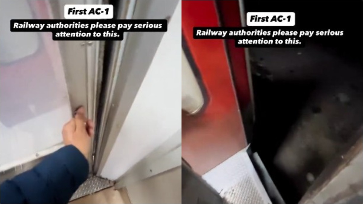 first ac coach viral video, ac coach door design flaw