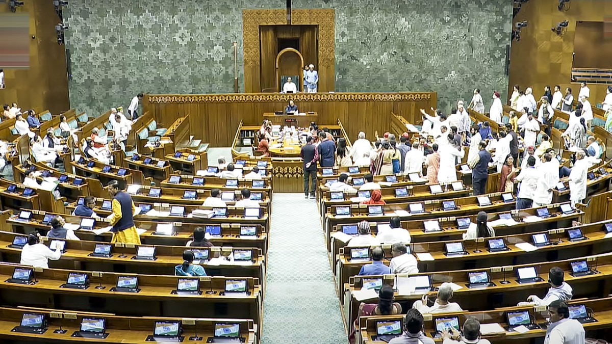 Lok Sabha during the Budget session of Parliament