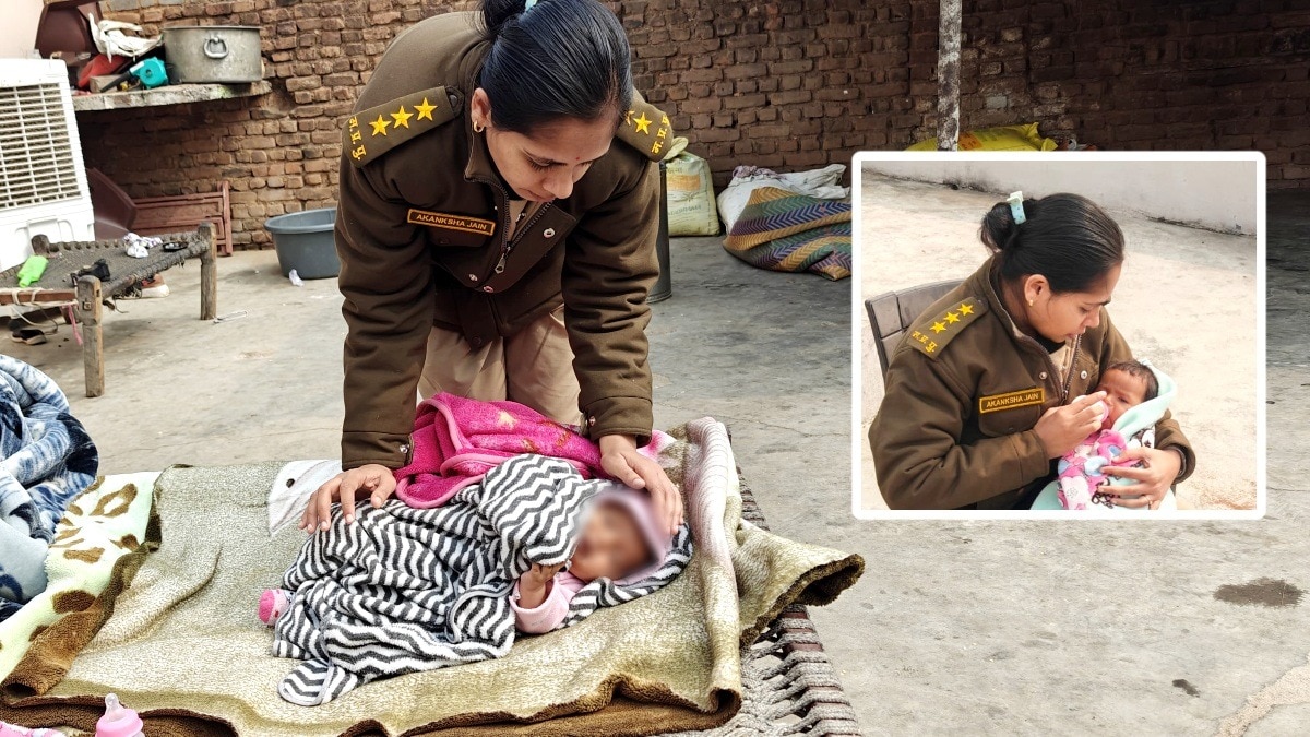 SDOP ने लावारिस मिले बच्चे को गोद में लेकर जताया प्यार.(Photo:ITG)