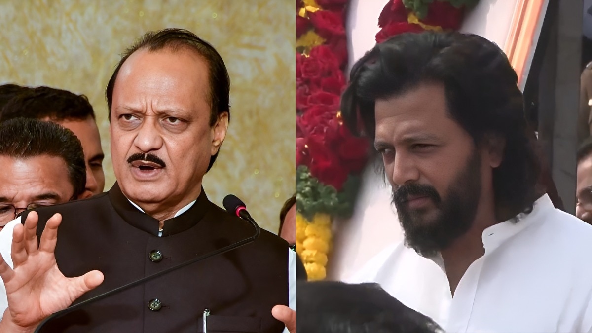 Riteish Deshmukh at Ajit Pawar last rites 