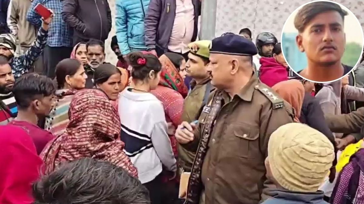 कानपुर में युवक की मौत के बाद मचा बवाल. (Photo: Screengrab)
