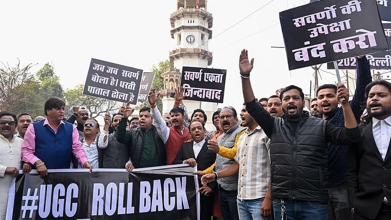 University Grants Commission's recently notified 'Promotion of Equity in Higher Education Institutions Regulations, 2026', against  protest 