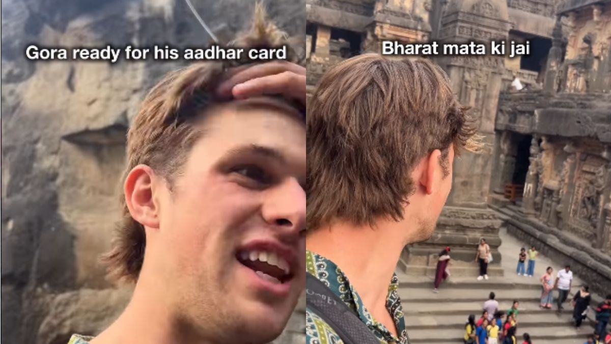 ऑस्ट्रेलियाई टूरिस्ट ने महाराष्ट्र के एलोरा गुफाओं में'भारत माता की जय'के नारे लगाए.  (Photo:  insta/@duncan.mcnaught)