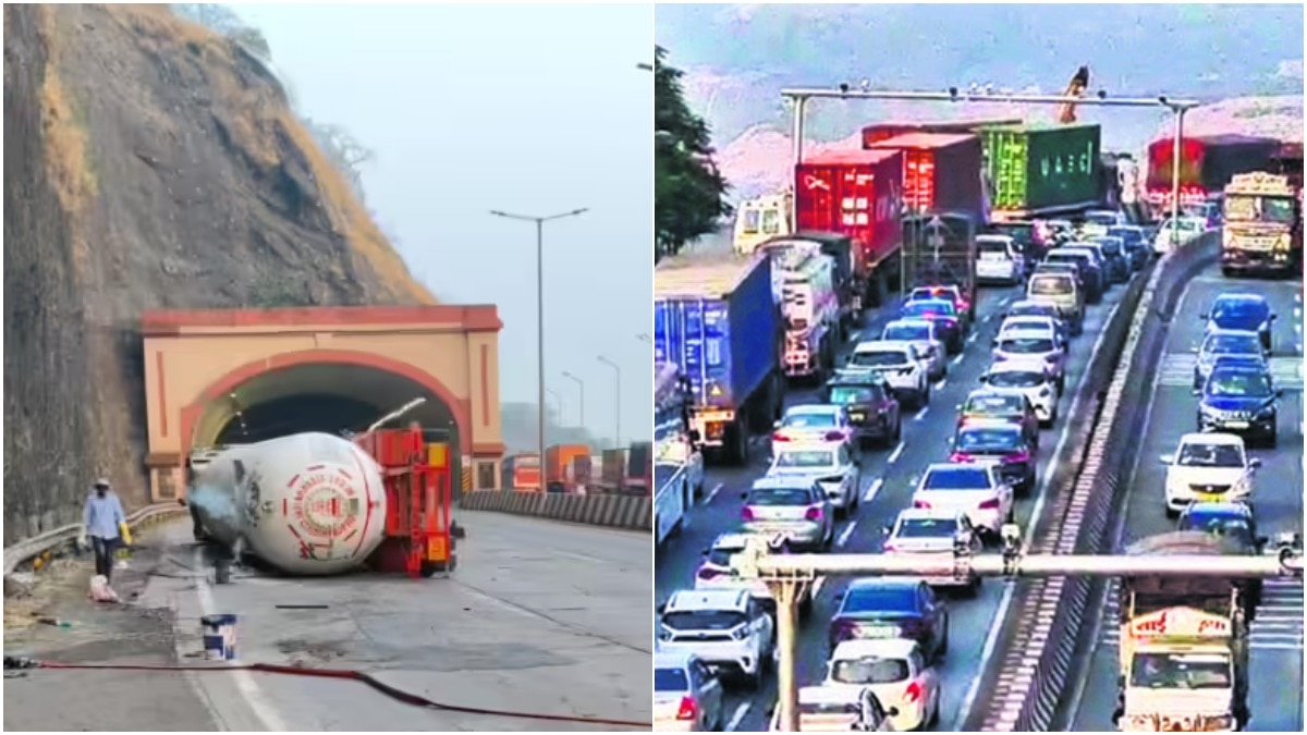 Traffic remained halted for 32 hours due to a gas tanker overturning on the Mumbai-Pune Expressway