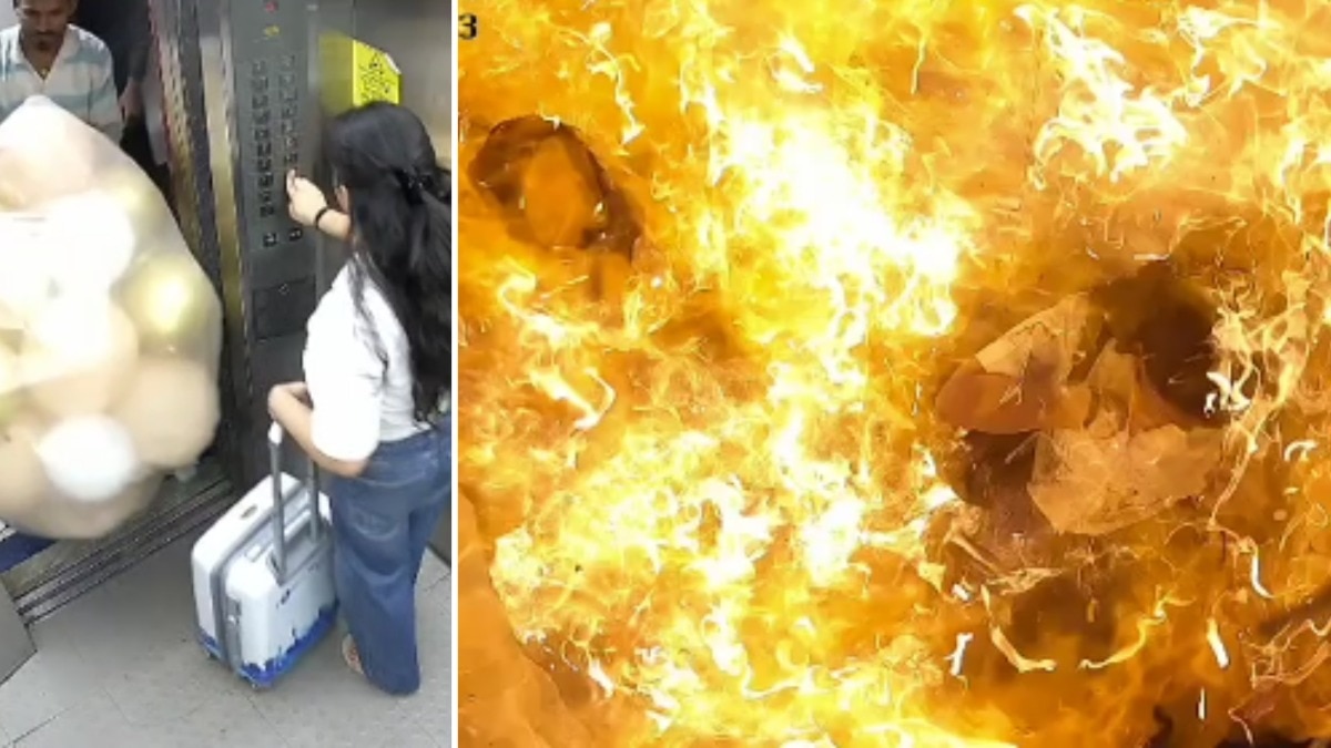 हाइड्रोजन गुब्बारे से लिफ्ट के अंदर धमाका