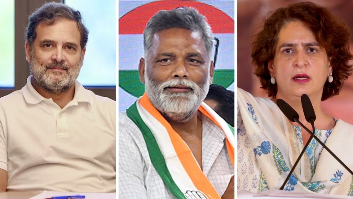 rahul gandhi priyanka gandhi and Pappu yadav 
