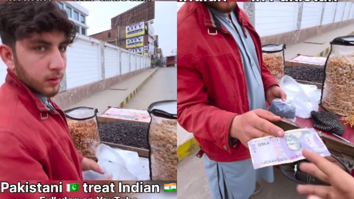 वायरल हो रहे वीडियो में एक इंडियन ने पाकिस्तानी दुकानदार को भारतीय करेंसी दी. (Photo:insta/@Rizwansidravlog)