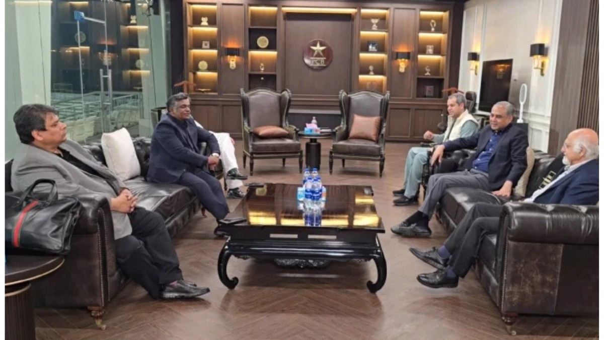 A meeting between the International Cricket Council (ICC) and Pakistan Cricket Board (PCB) officials taking place in Lahore