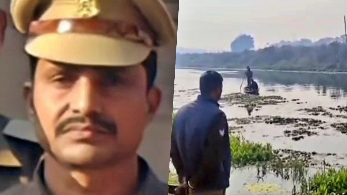 body of SI Ajay Gaur was found in the Saryu River (Photo: Screengrab)