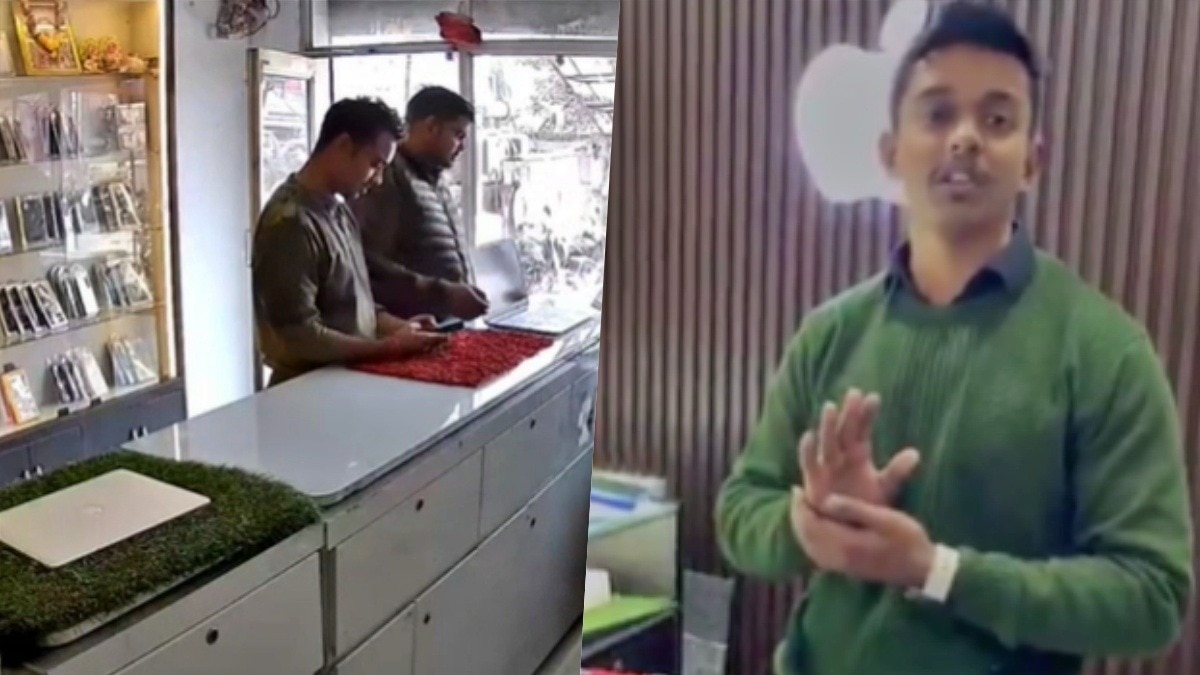 Shop owner enraged at police for stealing mobile phones (Photo- Screengrab)