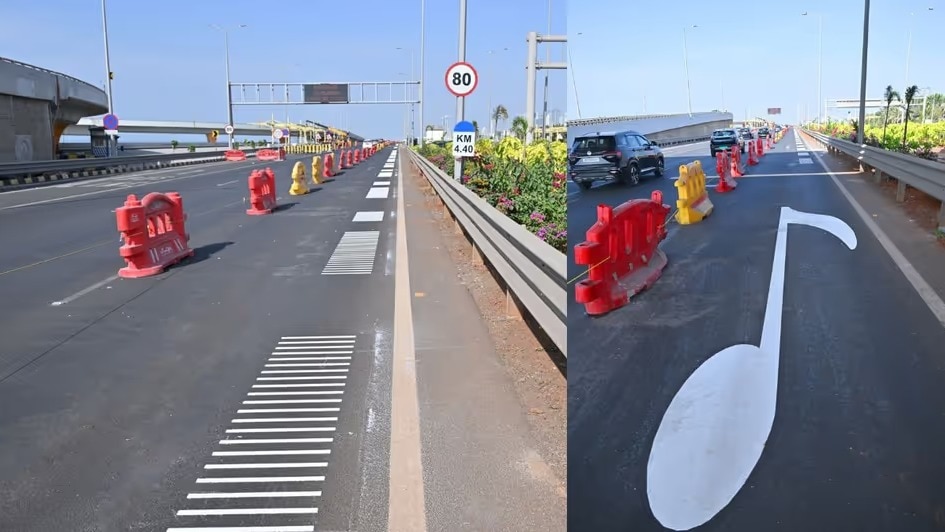 मुंबई में भारत की पहली ‘म्यूजिकल रोड’. (Photo @mybmc)