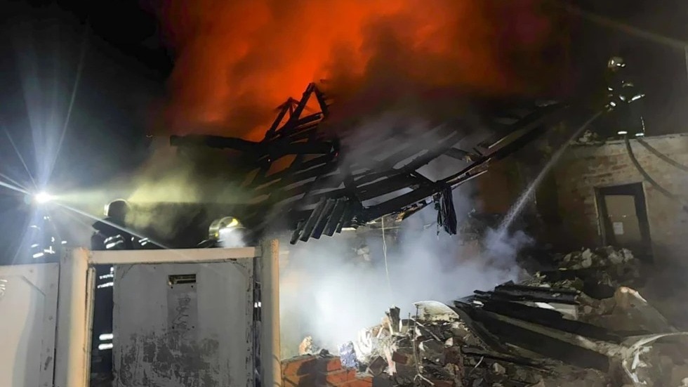 Russian drone attack on Kharkiv.