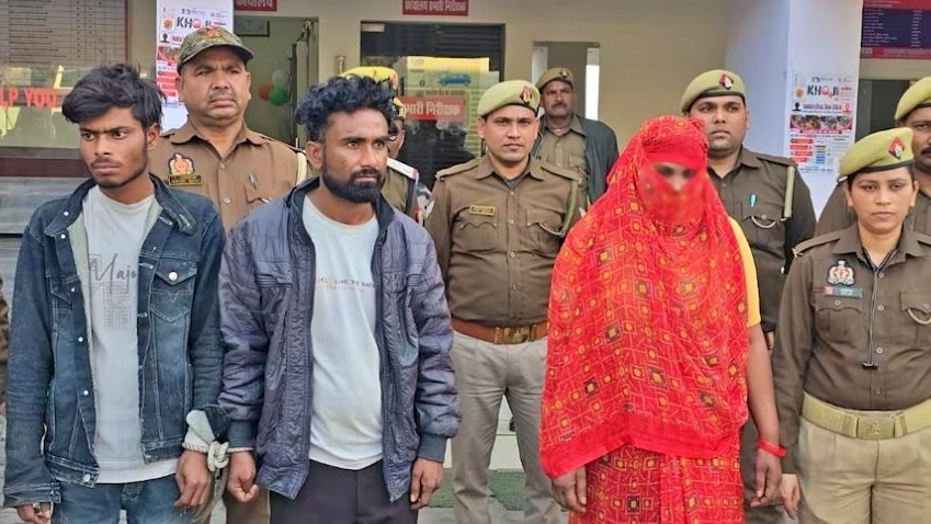 Jhansi Police arrested three murder accused (Photo- Screengrab)