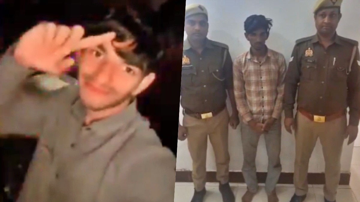Youth arrested for making reel against police in Mathura (Photo- Screengrab)